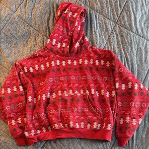 Fabletics Red Snowman Pattern Hoodie
